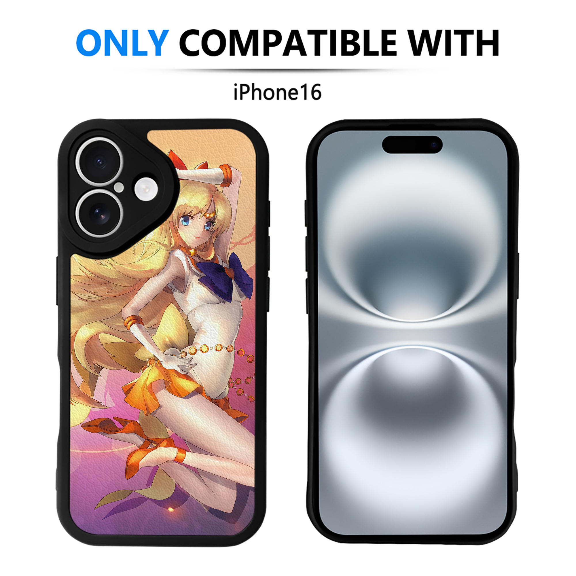 （画像用） 美少女戦士セーラームーン Sailor Moon 【iPhone 16シリーズ対応】シリコンスマホケース（レザー調） 材質：シリコン